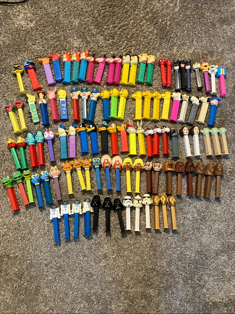 PEZ Assorted Characters Candy Dispensers - Bundle of 103 pieces